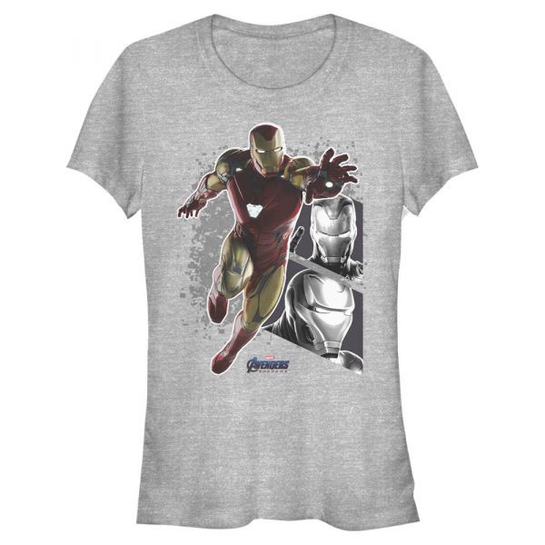Marvel - Avengers Endgame - Iron Man Ironman Panels - Frauen T-Shirt - Grau meliert - Vorne