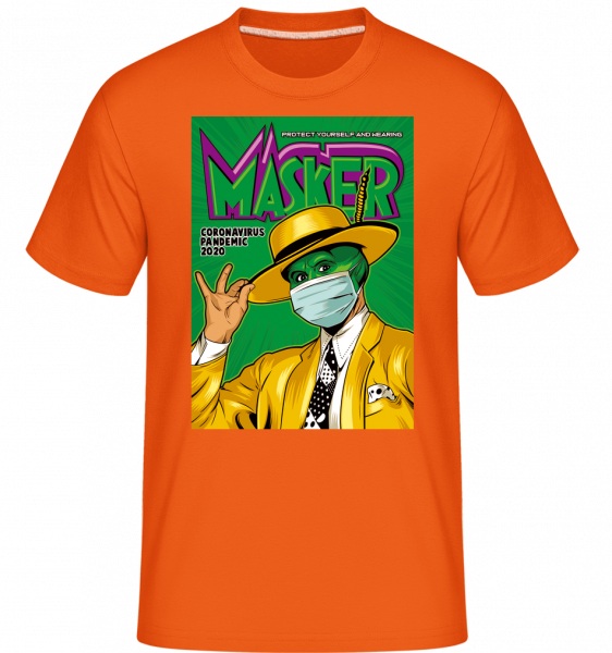 Masker - Shirtinator Männer T-Shirt - Orange - Vorn