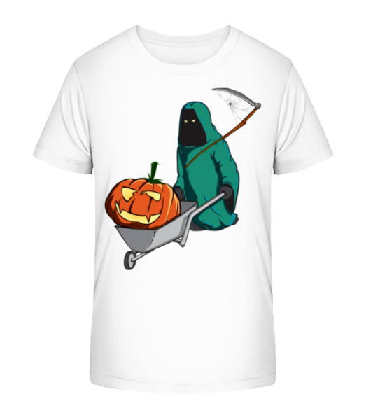 Halloween Sensenmann - Kinder Bio T-Shirt Stanley Stella - Weiß - Vorne