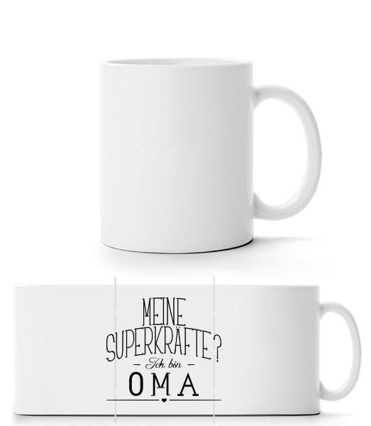Superkräfte Oma - Panoramatasse - Weiß - Vorne