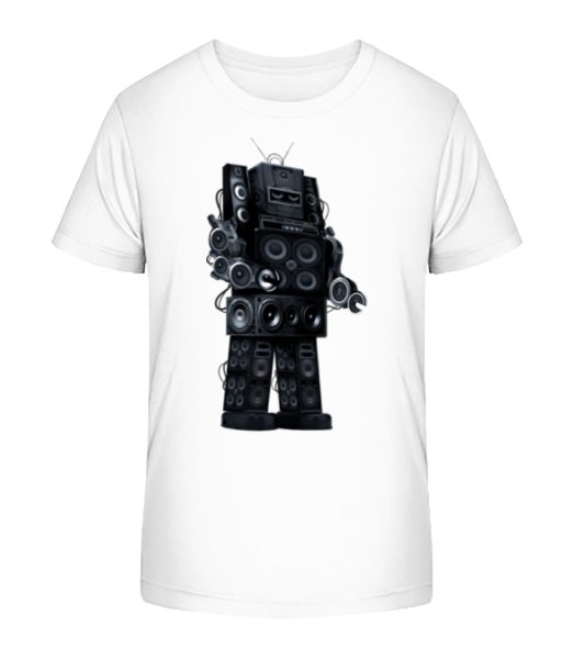 Ghettoblaster Roboter - Kinder Bio T-Shirt Stanley Stella - Weiß - Vorne