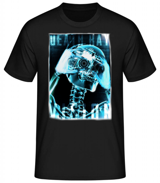 Röntgen Skelett - Männer Basic T-Shirt - Schwarz - Vorn