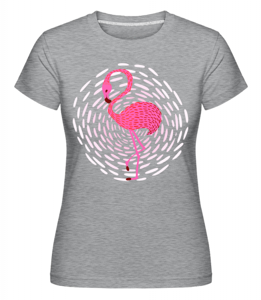 Flamingo - Shirtinator Frauen T-Shirt - Grau meliert - Vorn