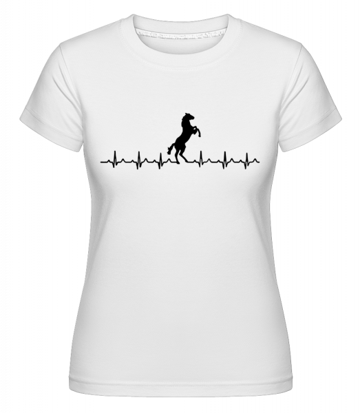 Herzschlag Pferd - Shirtinator Frauen T-Shirt - Weiß - Vorn
