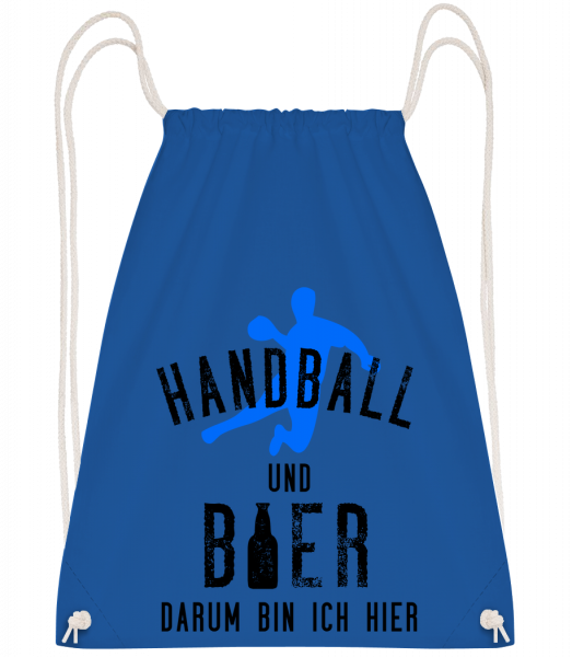 Handball Und Bier - Turnbeutel - Royalblau - Vorn