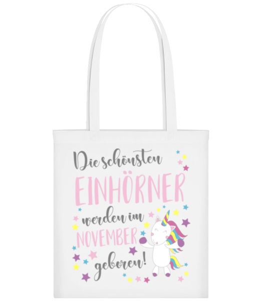 Einhorn Geboren In November - Stofftasche - Weiß - Vorne