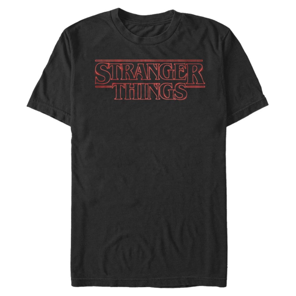 Netflix - Stranger Things - Logo Stranger Neon - Männer T-Shirt - Schwarz - Vorne