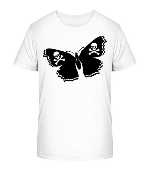 Skull Butterfly - Kinder Bio T-Shirt Stanley Stella - Weiß - Vorne