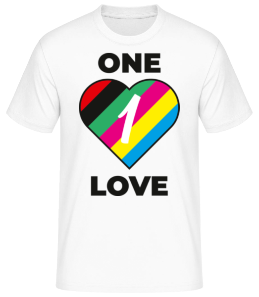 One Love - Männer Basic T-Shirt - Weiß - Vorne