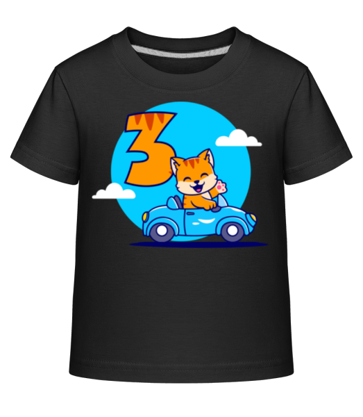 Katze 3 Geburtstag - Kinder Shirtinator T-Shirt - Schwarz - Vorne