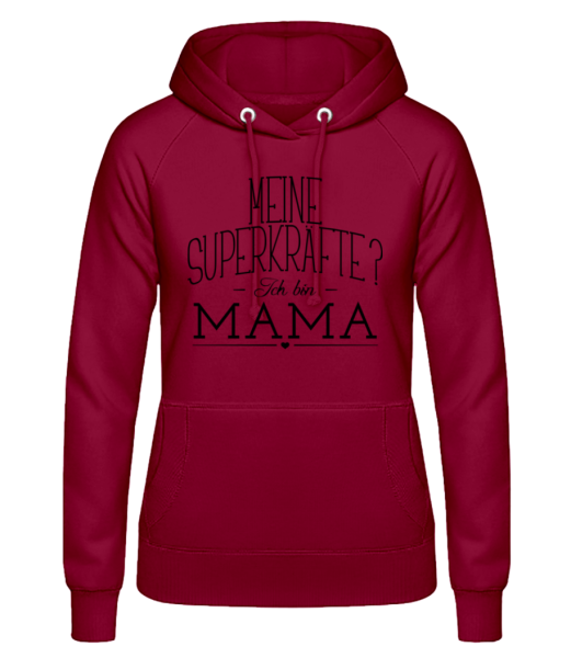 Superkräfte Mama - Frauen Hoodie - Bordeaux - Vorne