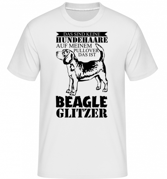 Hundehaare Beagle Glitzer - Shirtinator Männer T-Shirt - Weiß - Vorn