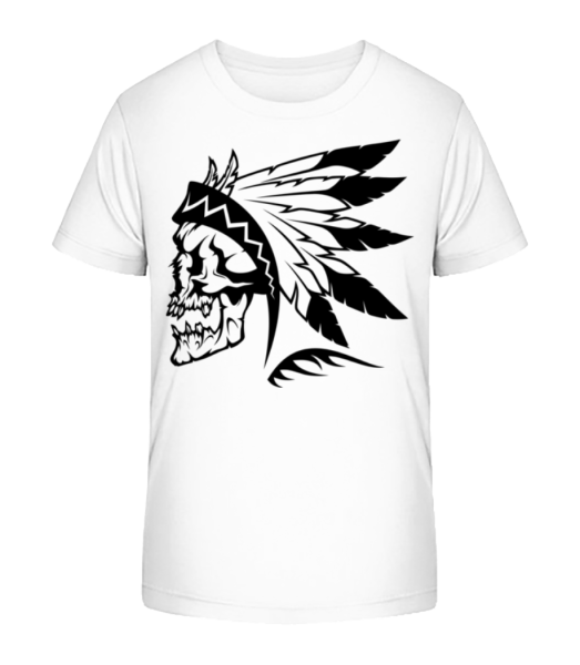 Wild West Skull - Kinder Bio T-Shirt Stanley Stella - Weiß - Vorne