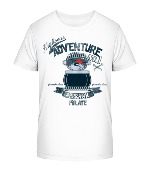 Pirate Teddy Adventure - Kinder Bio T-Shirt Stanley Stella - Weiß - Vorne