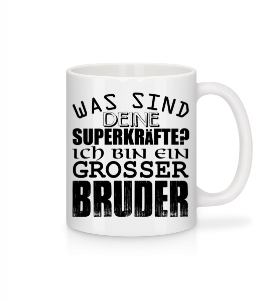 Superkräfte Grosser Bruder - Tasse - Weiß - Vorn