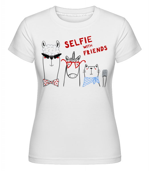 Selfie With Friends - Shirtinator Frauen T-Shirt - Weiß - Vorn