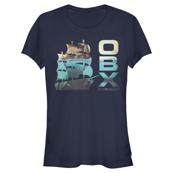 Netflix - Outer Banks - John B Sunken Ship - Frauen T-Shirt - Marine - Vorne