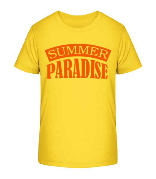 Summer Paradise Orange - Kinder Bio T-Shirt Stanley Stella - Gelb - Vorne