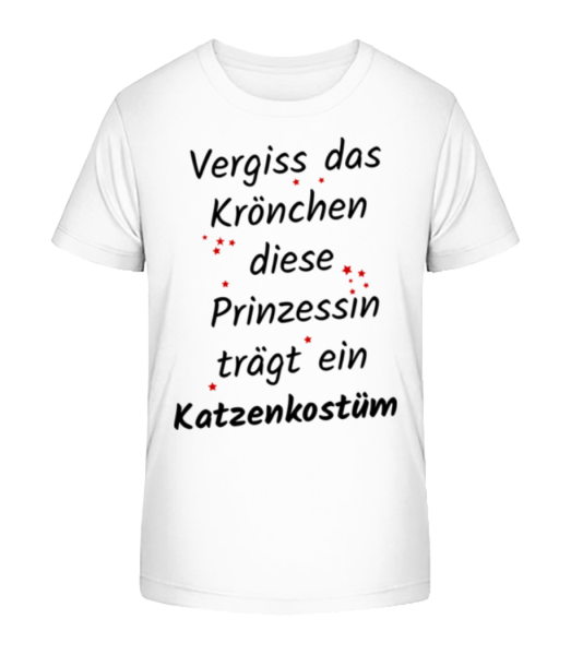Prinzessin Trägt Katzenkostüm - Kinder Bio T-Shirt Stanley Stella - Weiß - Vorne