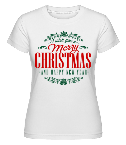 Merry Christmas Label - Shirtinator Frauen T-Shirt - Weiß - Vorne