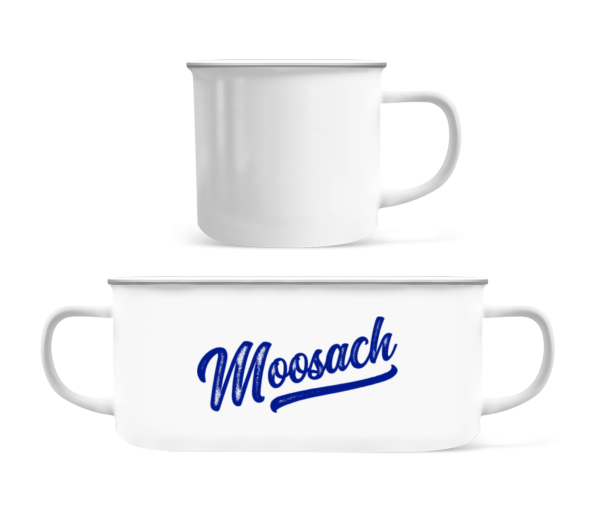 Moosach Swoosh - Emaille-Tasse - Weiß - Vorne