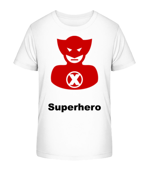 Superhero Icon Red - Kinder Bio T-Shirt Stanley Stella - Weiß - Vorne