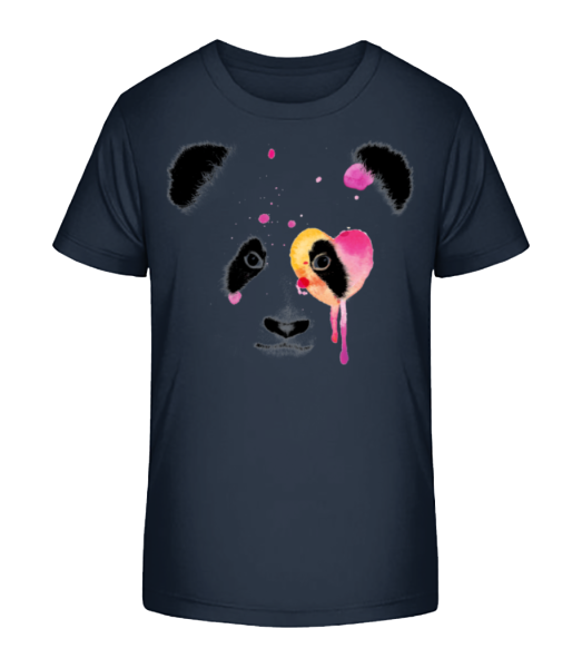 Aquarell Panda - Kinder Bio T-Shirt Stanley Stella - Marine - Vorne