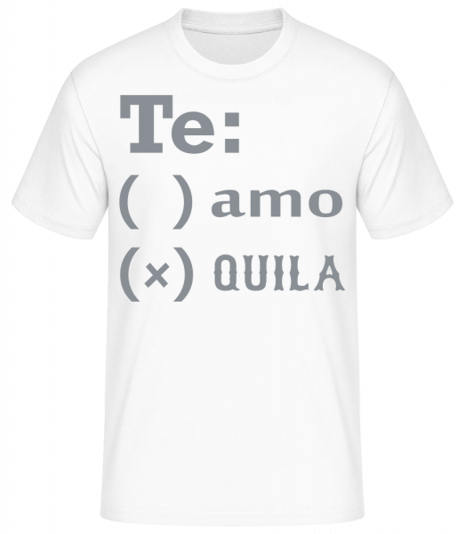 Te Amo Tequila - Männer Basic T-Shirt - Weiß - Vorn