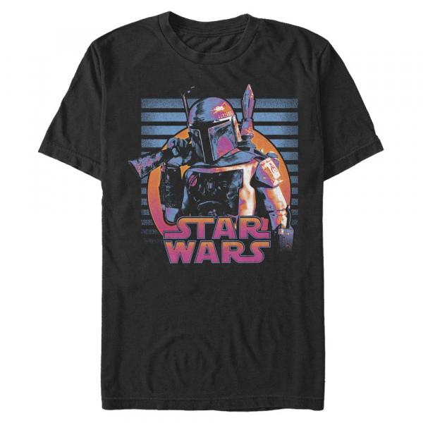 Star Wars - Boba Fett Neon Fett - Männer T-Shirt - Schwarz - Vorne