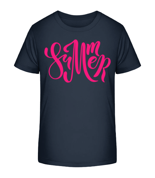 Pink Summer Sign - Kinder Bio T-Shirt Stanley Stella - Marine - Vorne