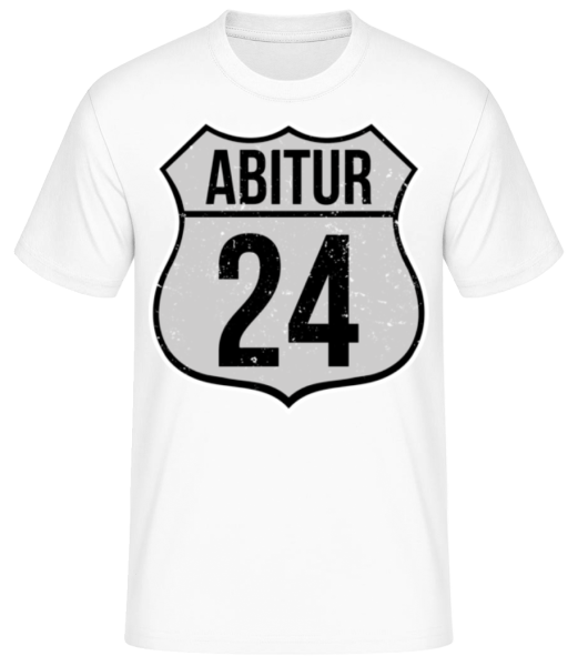 Route 66 Abitur 2024 - Männer Basic T-Shirt - Weiß - Vorne