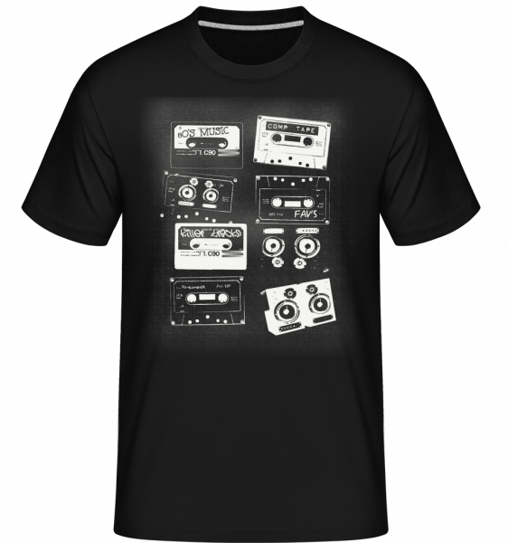 Old Cassettes - Shirtinator Männer T-Shirt - Schwarz - Vorn
