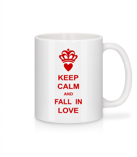 Keep Calm And Fall In Love - Tasse - Weiß - Vorn