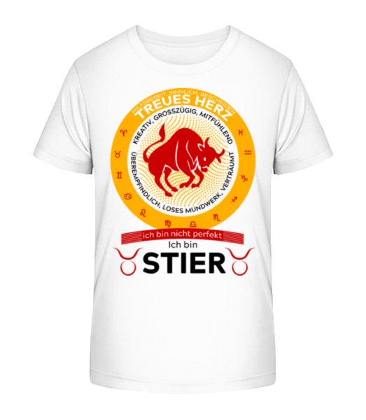 Sternzeichen stier - Kinder Bio T-Shirt Stanley Stella - Weiß - Vorne