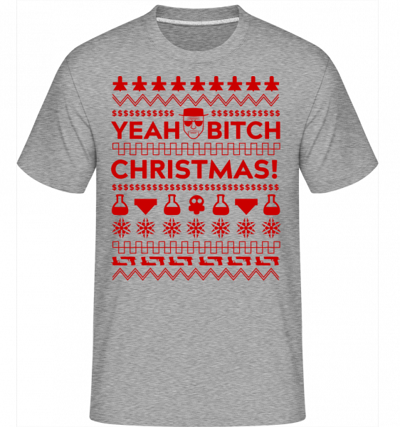 Yeah Bitch Christmas - Shirtinator Männer T-Shirt - Grau Meliert - Vorn