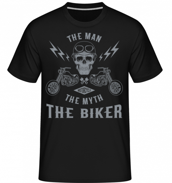 The Man The Myth The Biker - Shirtinator Männer T-Shirt - Schwarz - Vorn