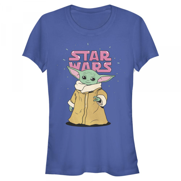 Star Wars - The Mandalorian - The Child Stance Logo - Frauen T-Shirt - Royalblau - Vorne