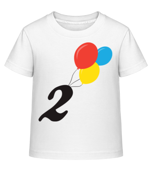 Geburtstag 2 Luftballons - Kinder Shirtinator T-Shirt - Weiß - Vorne