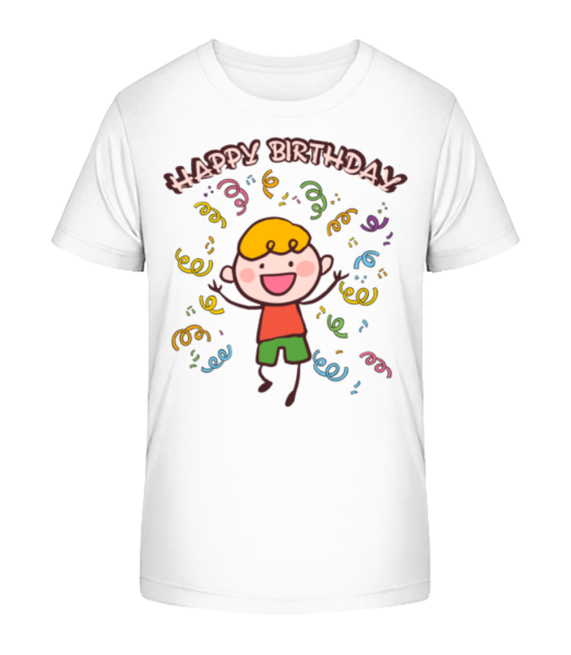 Happy Birthday Tanz - Kinder Bio T-Shirt Stanley Stella - Weiß - Vorne