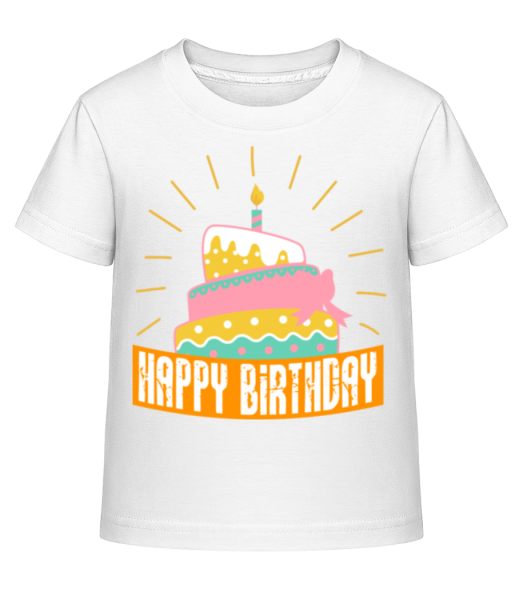 Happy Birthday Kuchen - Kinder Shirtinator T-Shirt - Weiß - Vorne