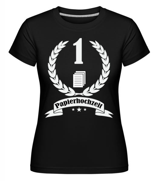 Papierhochzeit - Shirtinator Frauen T-Shirt - Schwarz - Vorn