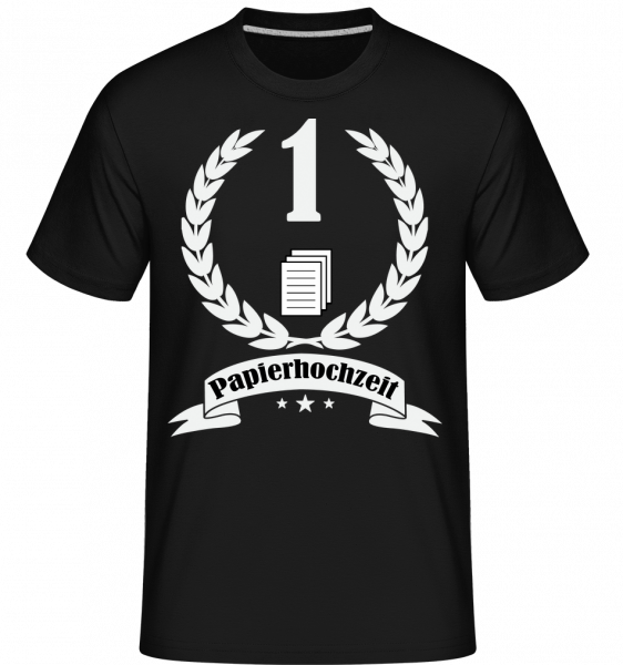 Papierhochzeit - Shirtinator Männer T-Shirt - Schwarz - Vorn