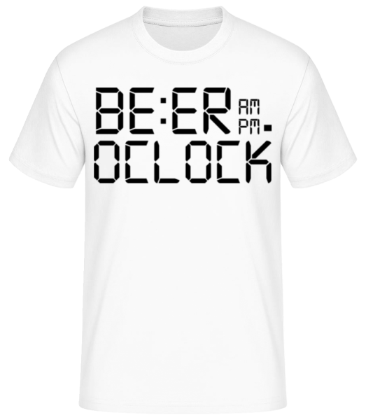 Beer O'Clock - Männer Basic T-Shirt - Weiß - Vorne
