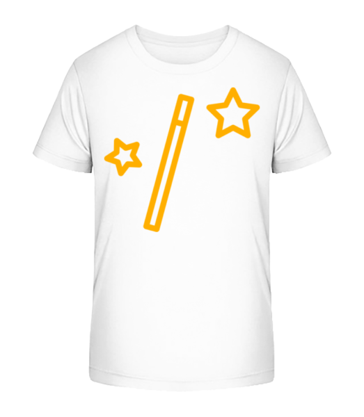 Zauberstab Sterne Und Sterne - Kinder Bio T-Shirt Stanley Stella - Weiß - Vorne