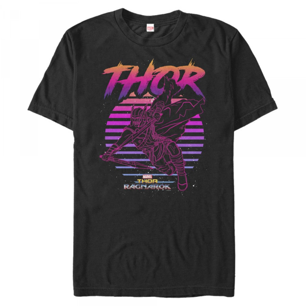 Marvel - Thor Ragnarok - Thor 80s - Männer T-Shirt - Schwarz - Vorne