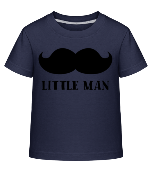 Little Man Mustache - Kinder Shirtinator T-Shirt - Marine - Vorne
