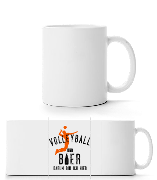 Volleyball Und Bier - Panoramatasse - Weiß - Vorne
