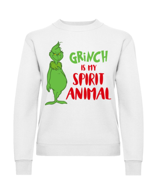Grinch Is My Spirit Animal - Frauen Pullover - Weiß - Vorne