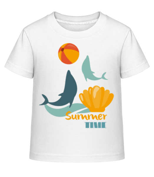 Summer Time Logo - Kinder Shirtinator T-Shirt - Weiß - Vorne