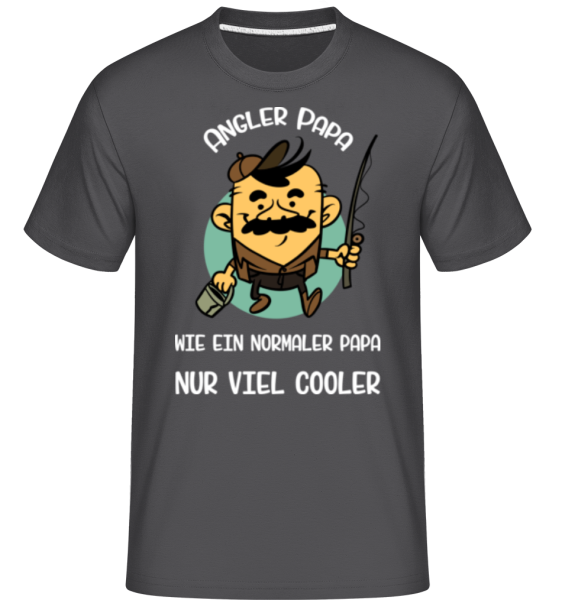 Angler Papa - Shirtinator Männer T-Shirt - Anthrazit - Vorne